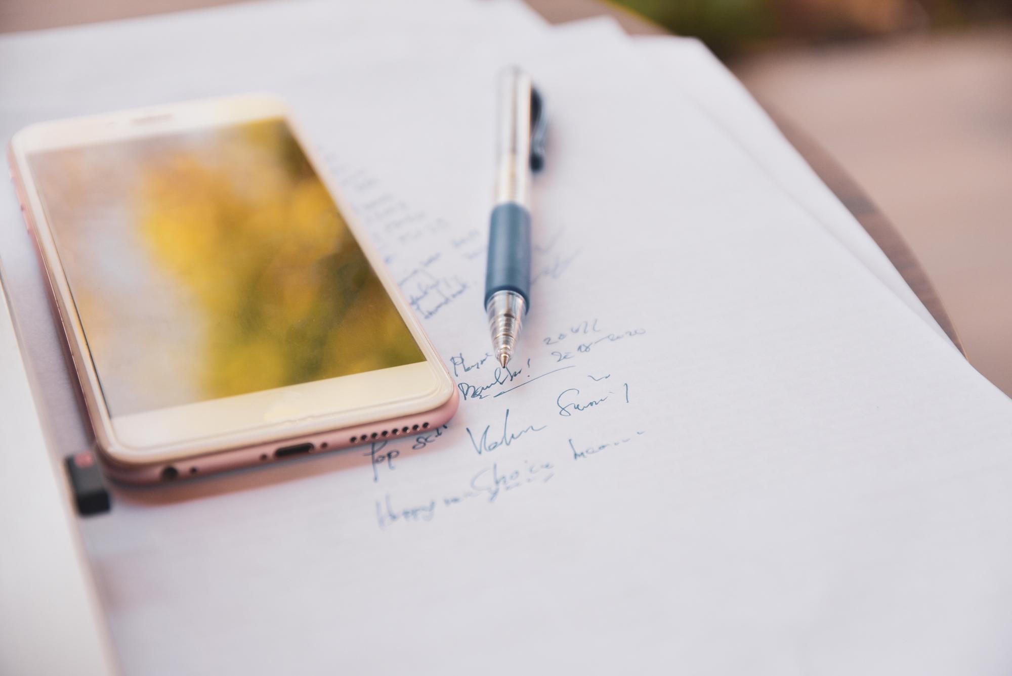 Detail: Handschriftliche Notizen zur Budgetplanung